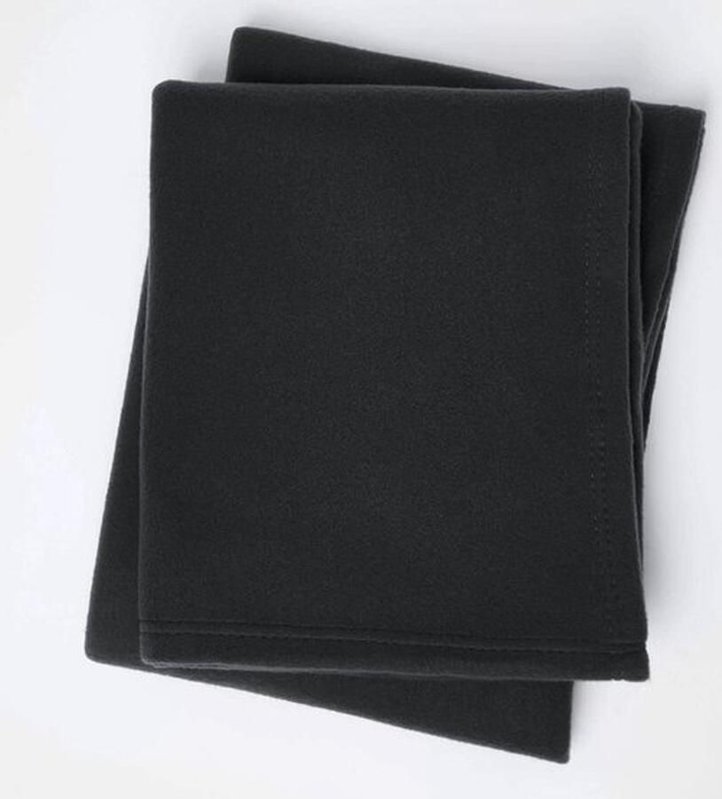 Mrs. Jones Grote warme Polar Fleece gooien over zachte slaapbank deken sprei effen zwart 150 x 200 cm