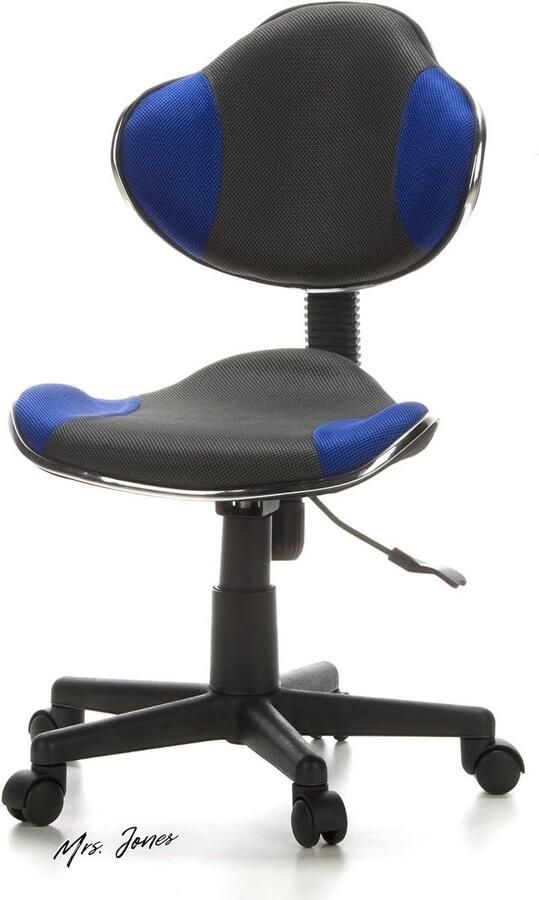 Mrs. Jones hjh OFFICE 633000 kinder bureaustoel ergonomisch ontworpen KIDDY GTI-2 stof grijs-blauw bureau chair met verstelbare armleuningen