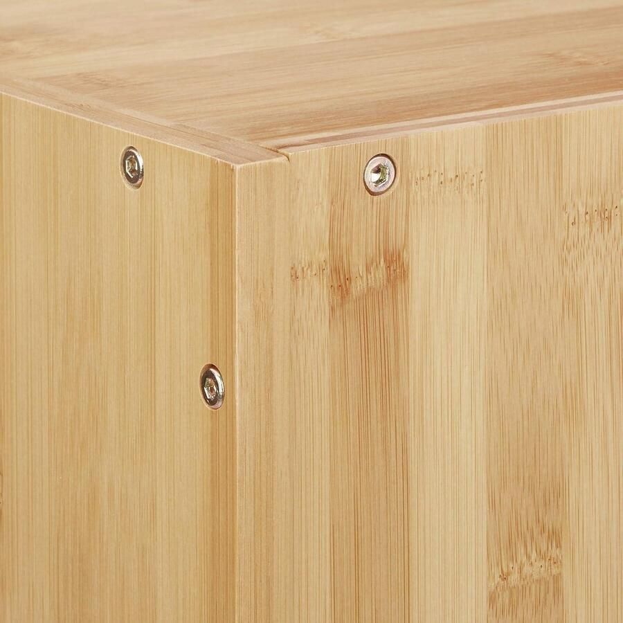 Mrs. Jones Hoekkast van bamboe met 3 vakken 855 x 29 x 29 cm Open kast voor woonkamer of keuken Natuurlijke uitstraling