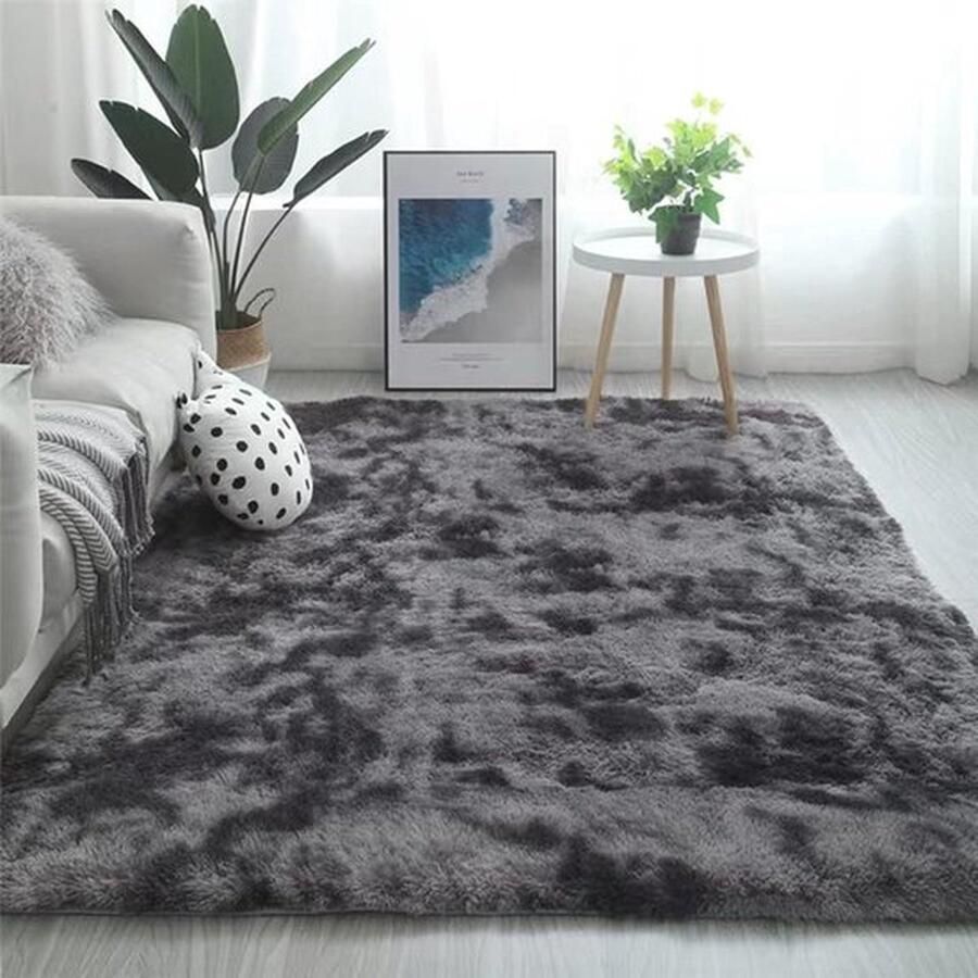 Mrs. Jones Hoogpolig tapijt 120 x 160 cm antraciet modern pluizig tapijt woonkamer kinderkamer decoratie slaapkamer hal loper outdoor tapijt bonttapijt shaggy eenkleurig bedkleed