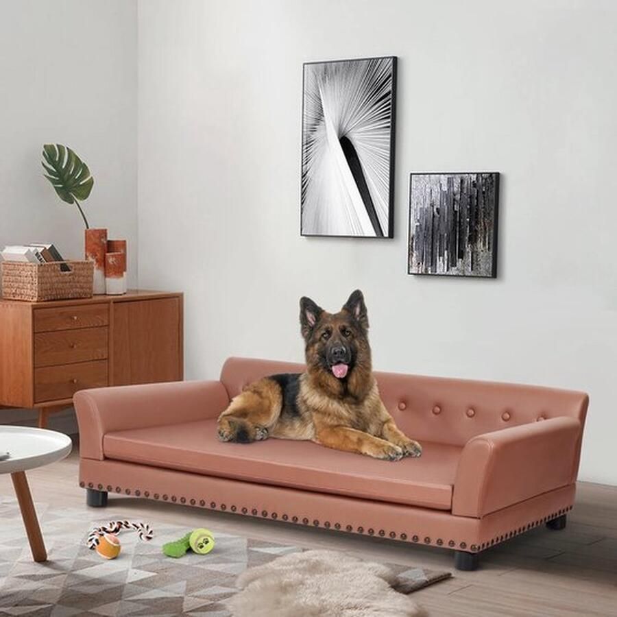 Mrs. Jones Huisdier slaapbank Bingopaw Waterdicht sofa-type honden bed- Huisdier knuffel lounge bed Met afneembaar kussen XL 120 x 78