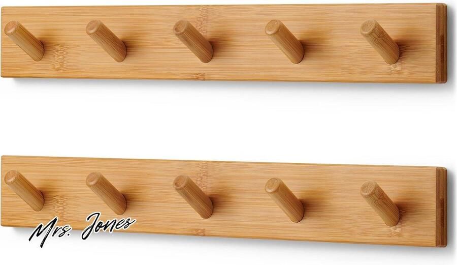 Mrs. Jones Kapstok Muur Hout 5 Haken 43 cm Wandkapstok Kapstok Muur