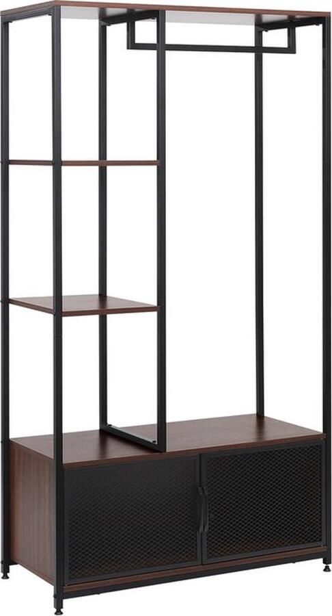 Mrs. Jones Kapstok Staand Zwart Donker Hout Met Kastje Met opbergruimte