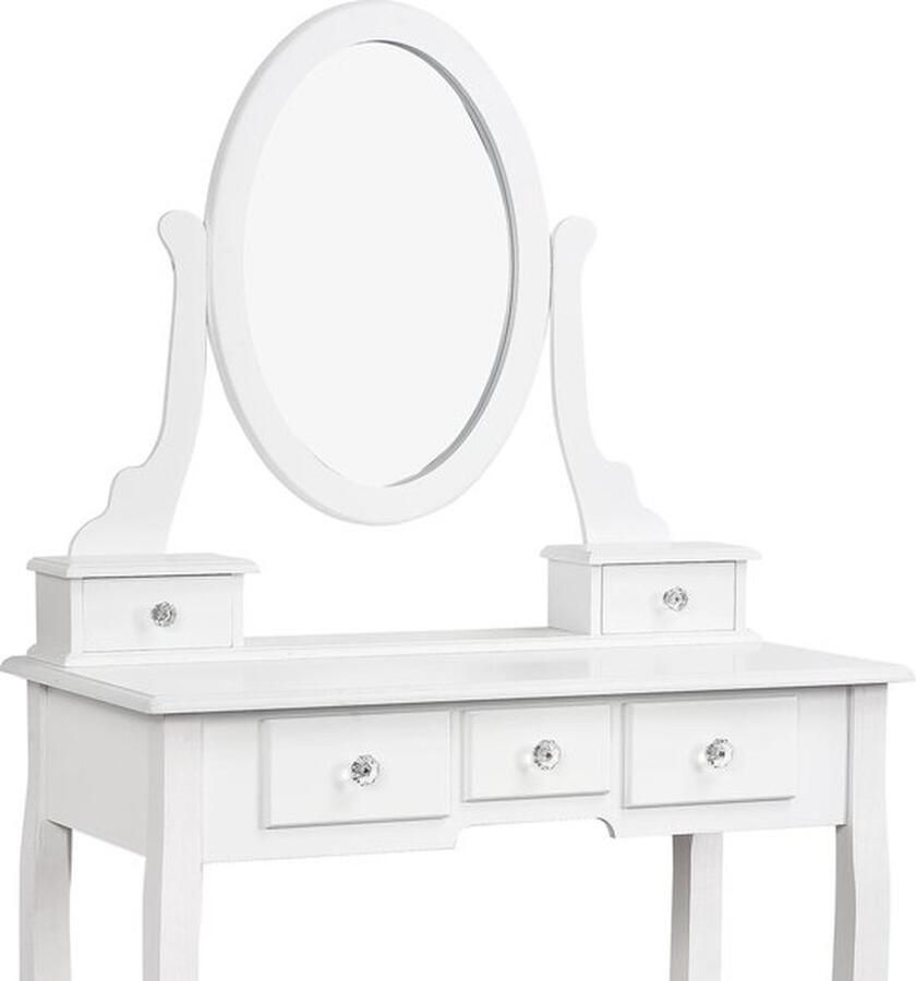 Mrs. Jones Kaptafel Make-up tafel Kaptafel met Vijf Lades Bureau Dressoirs Wit 79x40x140Cm