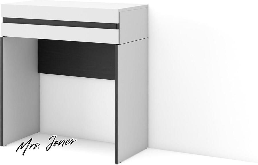 Mrs. Jones Kaptafel Make-uptafel Toilettafel Met Opbergruimte 70x75x35 cm Met lade Moderne stijl Wit