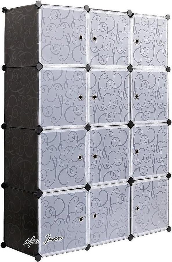 Mrs. Jones Opslag Kubus voor kleding Doorschijnende decoratieve patronen Elegant Zwart & Wit Escargot Plastic PONCTUEL