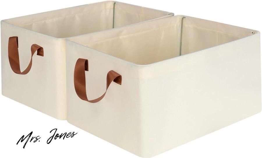 Mrs. Jones Kast Organizer opvouwbare opbergmanden woonkamer slaapkamer opslag van badkamerartikelen 41 x 32 x 23 cm beige