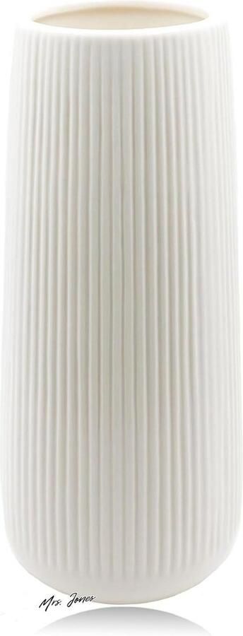 Mrs. Jones Keramische vaas wit pampagras bloemenvaas 20cm moderne vaasdecoratie boho vaas voor thuis woonkamer eettafel gedroogde bloemen