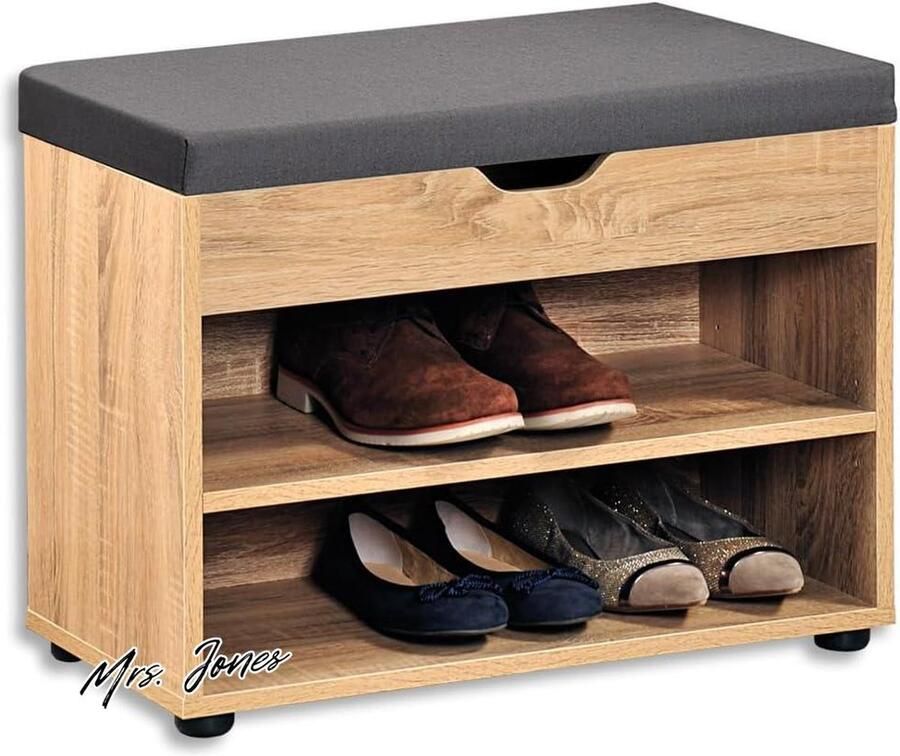 Mrs. Jones Kesper Schoenenkast Zitkussen Bruin Hardboard B60 x H45 x L30 cm 15924 13