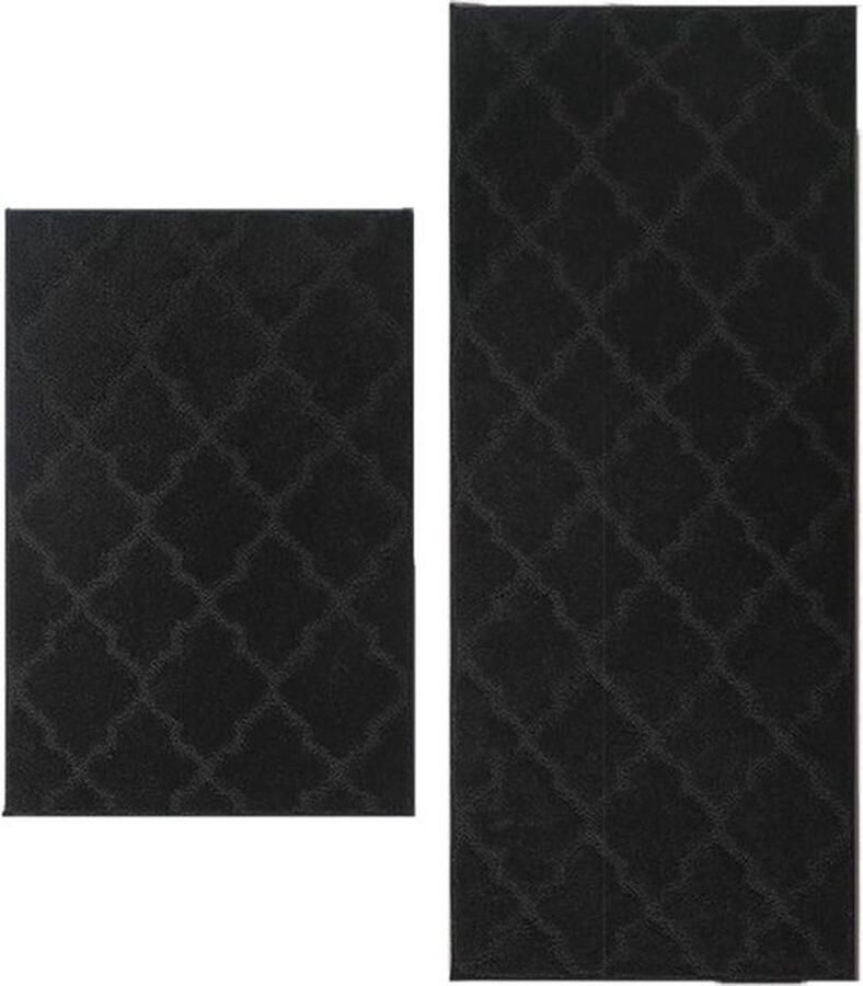 Mrs. Jones Keukenloper Keukenmat Keuken vloerkleed Wasbaar Zwart