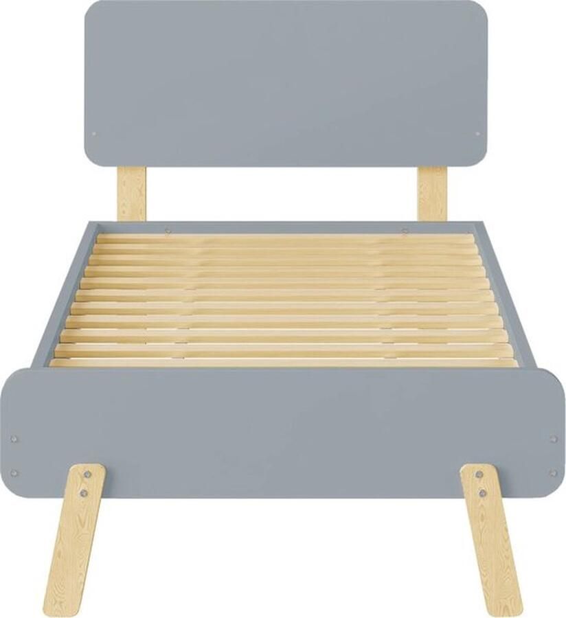 Mrs. Jones Kinderbed Stevig Houten Constructie Met Hoofdbord Grijs 90x190