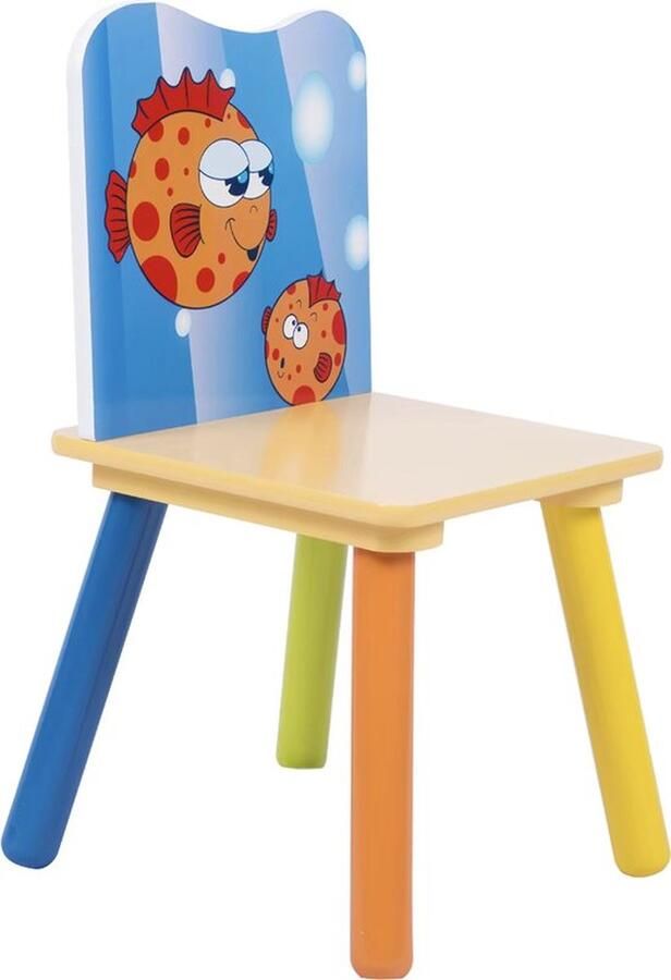 Mrs. Jones Kindertafel Speeltafel Kindertafel met 2 stoelen Kinderbureau Blauw kleur 60x60x44