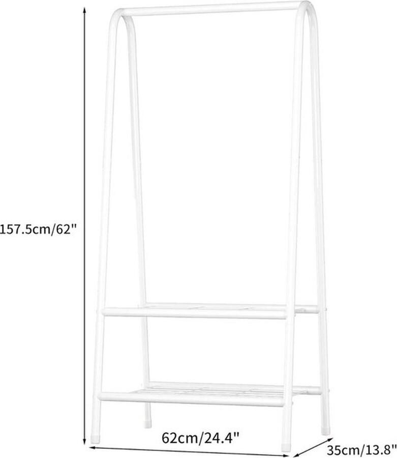 Mrs. Jones Kledingrek Metaal Kledinghangers Dressboy Wit