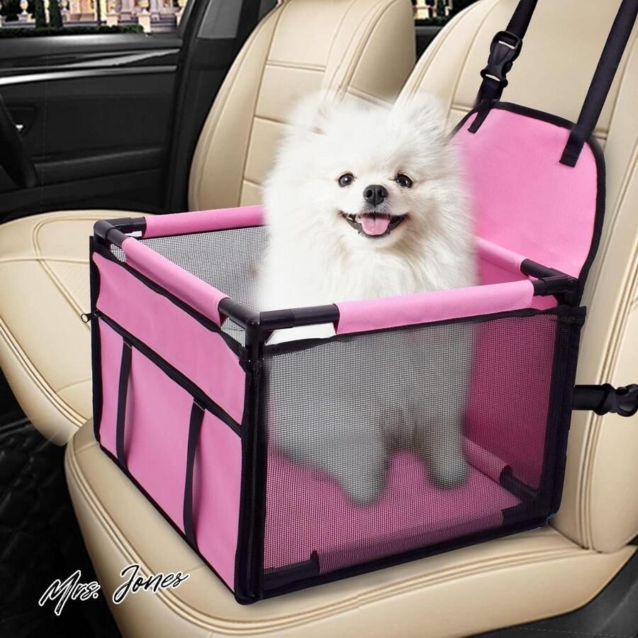 Mrs. Jones Kleine hond autostoel puppy huisdier auto booster stoelen rug en voorstoel hele stevige PVC frame huisdier autostoel minder dan 15 pond