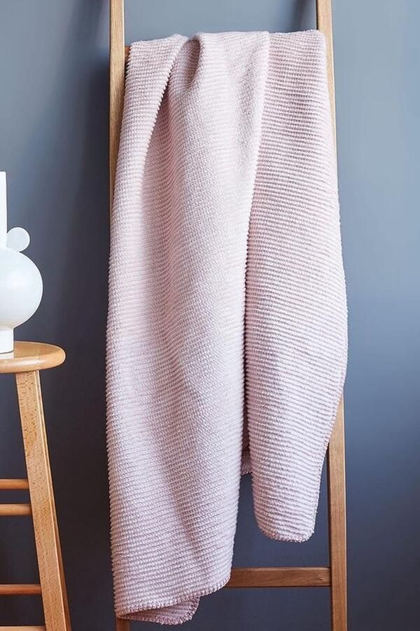 Mrs. Jones knuffeldeken 150 x 200 cm warmtedeken voor bank stoel en bed katoenen deken bankdeken woondeken (roze 150 x 200 cm)