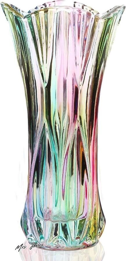 Mrs. Jones Kristallen glazen bloemenvaas regenboogkleurige vaas plantenhouder decoratieve vaas voor thuis eettafel hart decoratie accessoires bruiloft vakantie feest