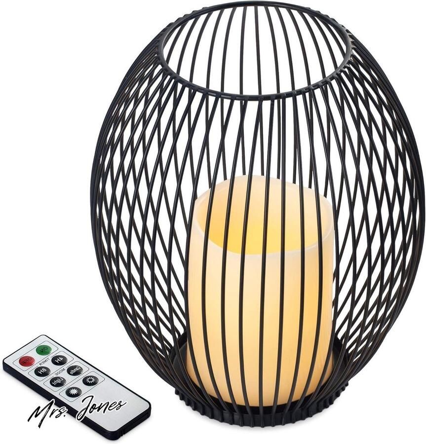 Mrs. Jones LED-kaars bewegende vlam Tafellamp batterijen afstandsbediening 175 x 175 x 195 cm Medium