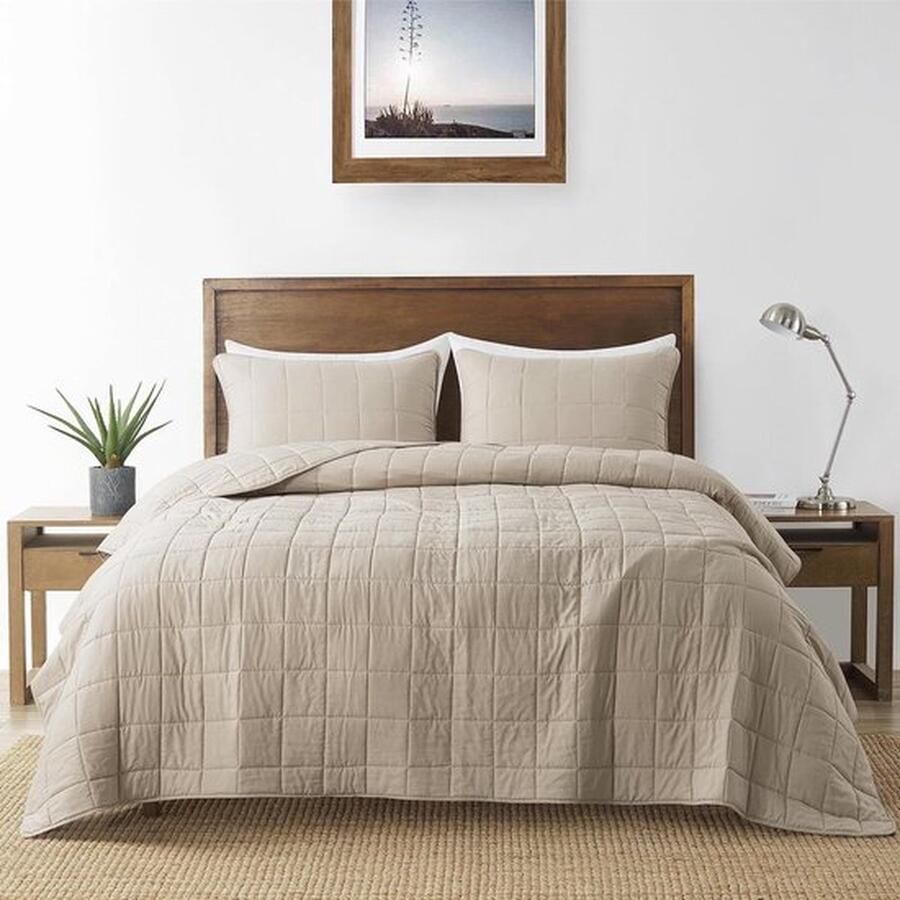 Mrs. Jones Luxe Beige Woondeken 300x270cm met 2 Kussenslopen Ultieme Zachtheid voor Alle Seizoenen Multifunctionele Microvezel Deken voor Bed en Bank