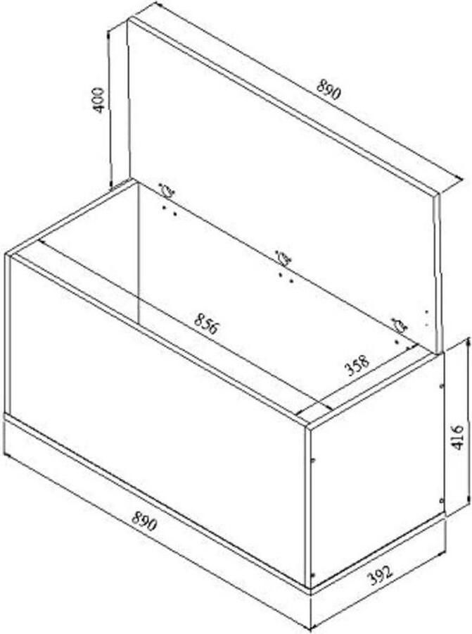Mrs. Jones Luxe Dekenkist voor Dekens en Extra Opslag Bijzet Bankje Opbergbank Binnen en Buiten Dekenkisten voor Slaapkamers Bank met Opslagruimte Bedkist Hout met Zwart