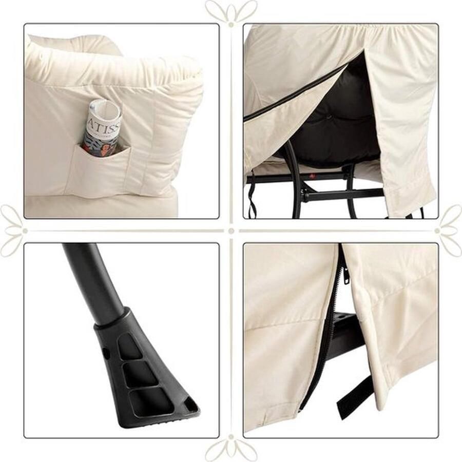 Mrs. Jones Luxe Fluweel Lounge Stoel met Voetenbank in Beige Perfect voor Woonkamer & Slaapkamer