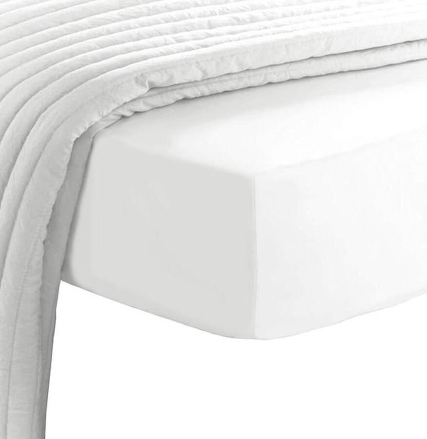 Mrs. Jones Luxe Wit Hoeslaken van 100% Langstapelig Katoen 800-Draaddichtheid Geschikt voor Matrassen tot 40 cm hoogte 170 x 200 180 x 200 cm