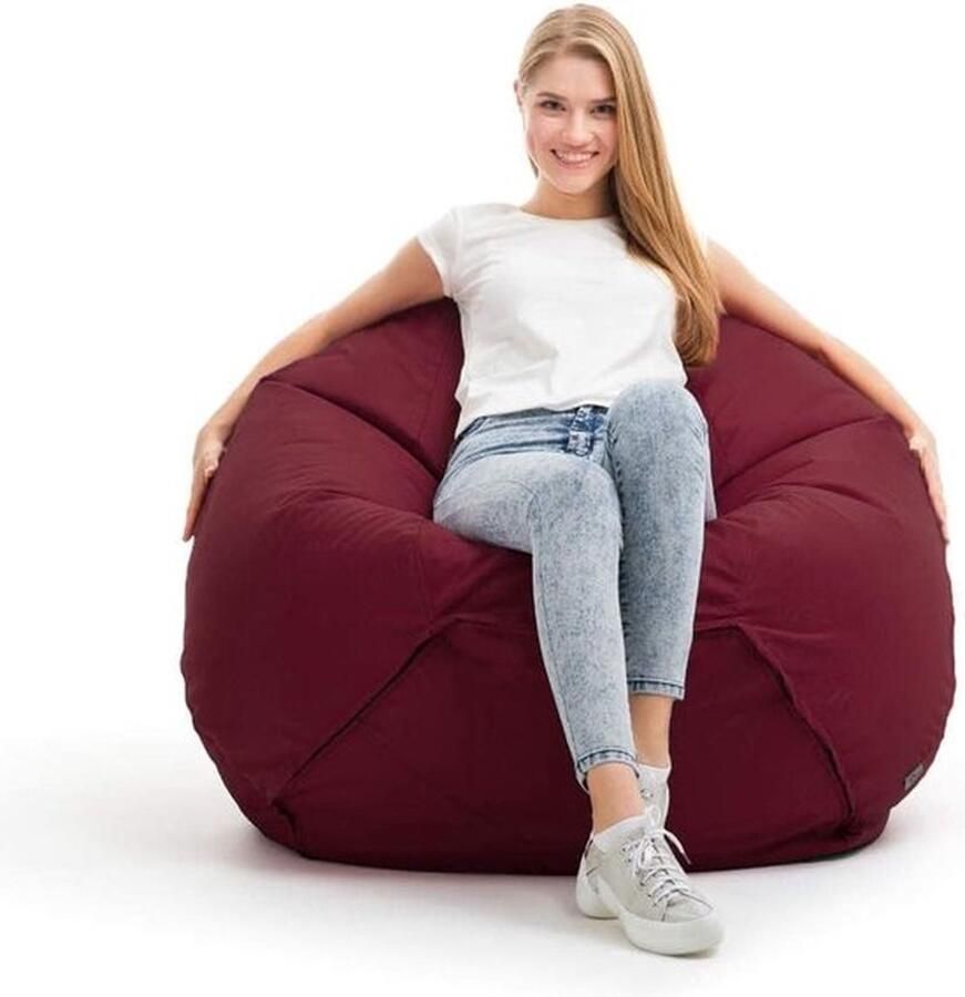 Mrs. Jones Luxe Zitzak Classico M in Bordeaux Ideale Gaming Stoel en Leesstoel Wasbare en Afneembare Hoes Veilige en Comfortabele EPS-Parels Vulling