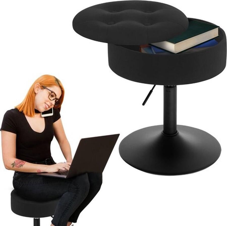 Mrs. Jones Make up Stoel Kaptafel Kruk Visagie Zwart