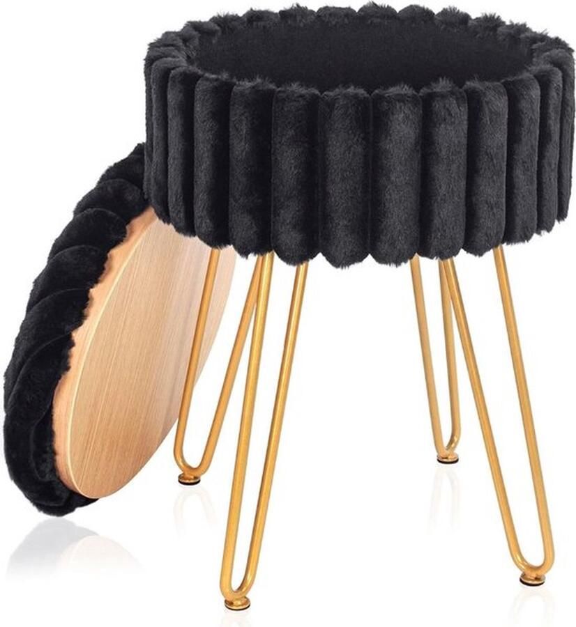 Mrs. Jones Make up Stoel Kaptafel Kruk Visagie Zwart