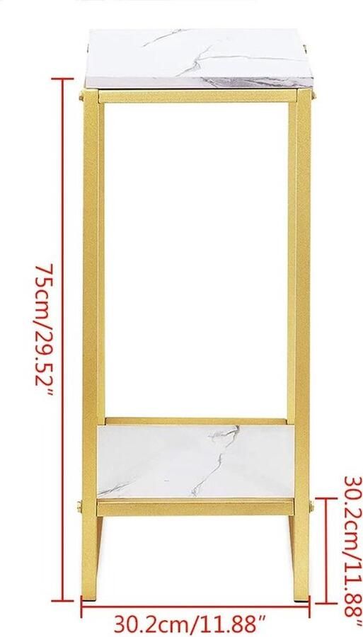 Mrs. Jones Marmeren Display Plank met Gouden Onderstel Dubbellaags Design