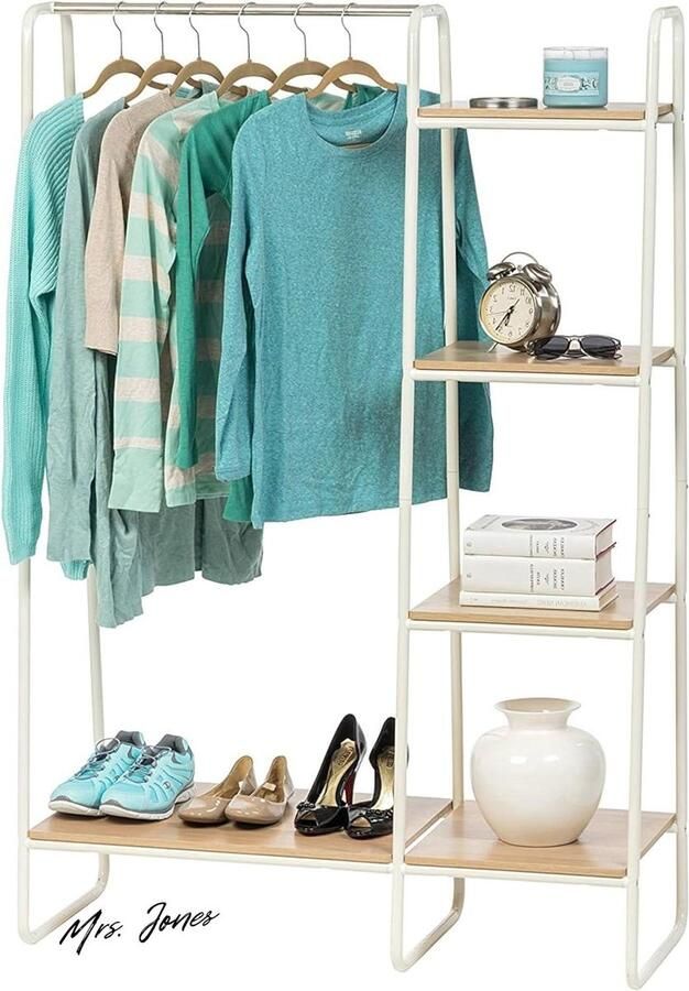 Mrs. Jones Premium Collection Metalen kapstok met planken Design Kantoor Woonkamer Entree Wit