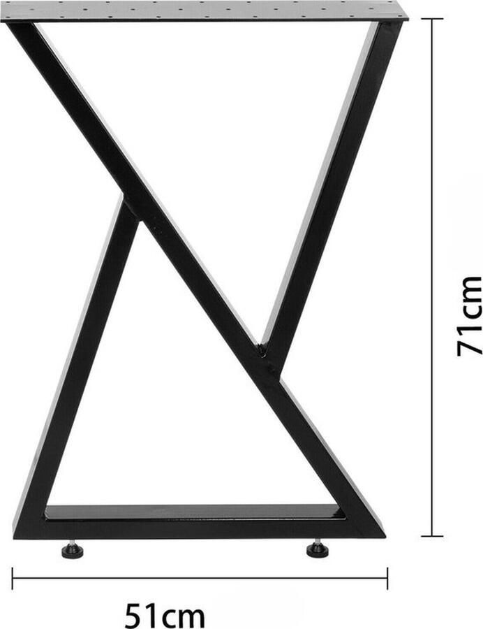 Mrs. Jones Metalen Tafelpoten 2 stuks Zware Industrie Verstelbare Antislip Voeten Nordic Stijl 800kg Draagvermogen 71.1 x 50.8 cm