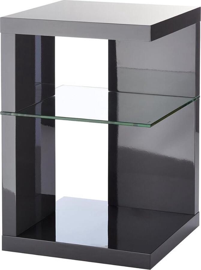 Mrs. Jones Moderne Bijzettafel Met veiligheidsglas Luxe design Antraciet hoogglans (grijs)
