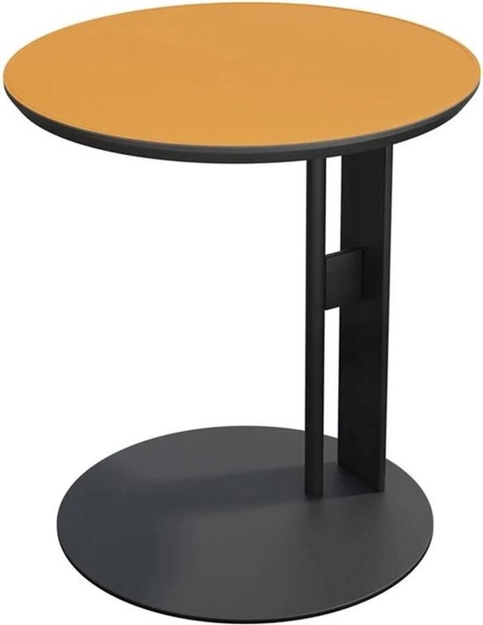 Mrs. Jones Moderne Minimalistische Colorblock -Zadel Lederen Eindtafel Kleine Accenttafel Rond Kleine Bijzettafel Voor Bank En Bed -Woonkamer