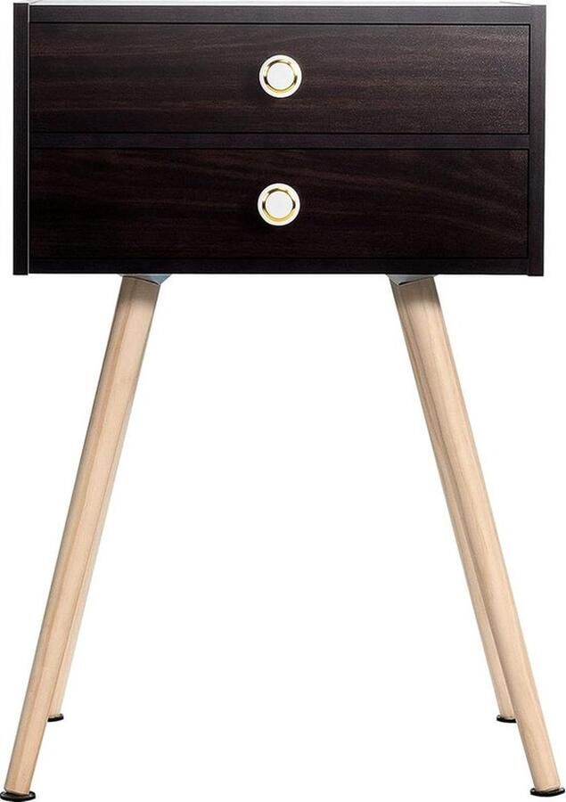 Mrs. Jones Nachtkastje met 2 schuifladen nachtkastje bijzettafel gangtafel telefoontafel voor woonkamer of slaapkamer (koffie)