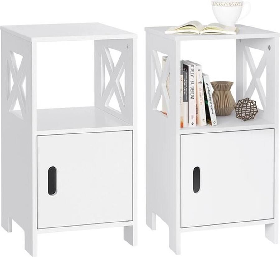 Mrs. Jones Nachtkastjes set van 2 stuks 2 Stuks Slaapkamer Nachtkastjes 30X60X30Cm Slaapkamer kasten Wit