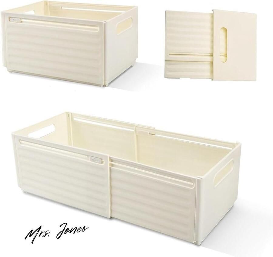 Mrs. Jones Set van 2 uittrekbare opbergdozen voor keuken badkamer opbergmand en slaapkamer
