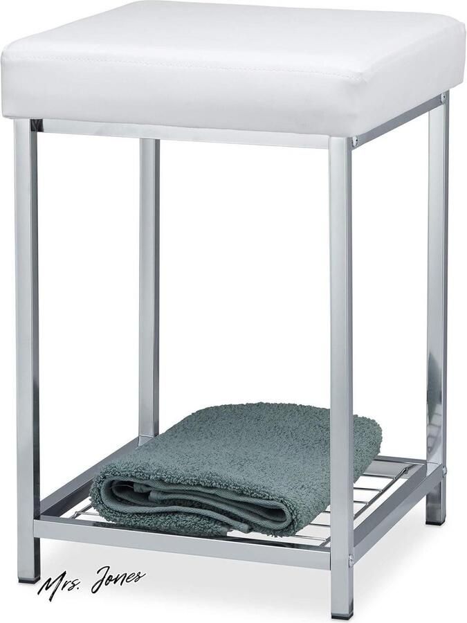 Mrs. Jones Opbergruimte Kruk Vierkant Vak Badkamer HBD 47x33x33cm Wit