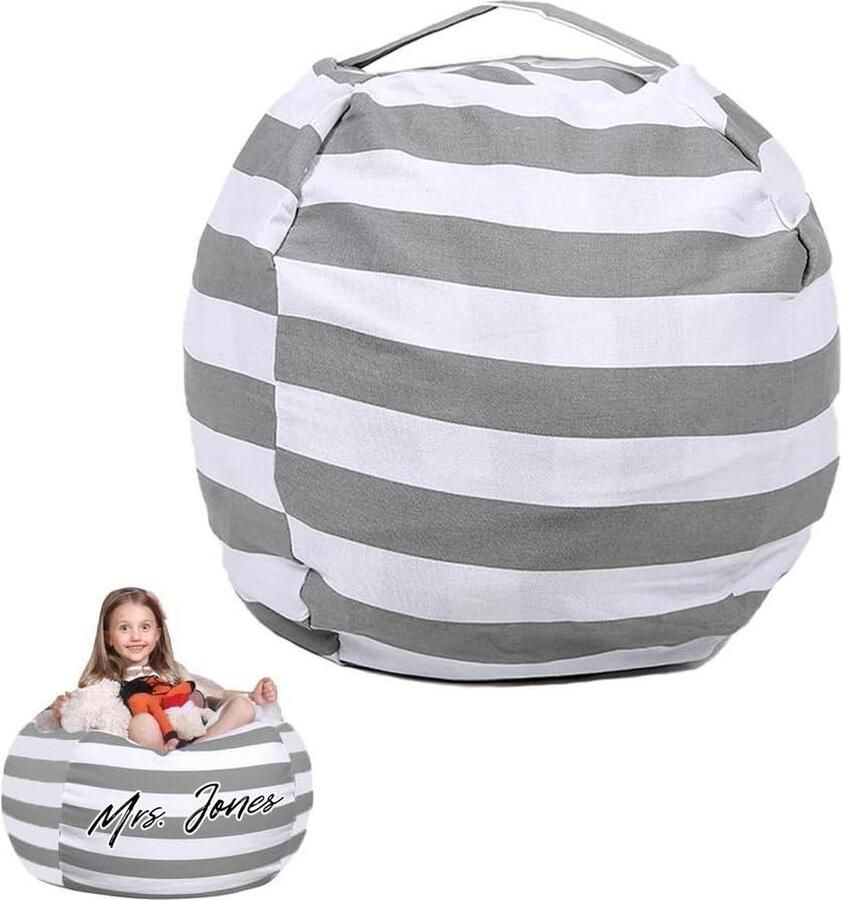 Mrs. Jones Opbergtas voor kinderen zitzak van pluche comfortabel zacht voor het opbergen van speelgoed grote zitzak voor pluche dieren