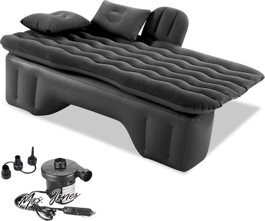 Mrs. Jones Opblaasbaar luchtmatras waterdicht lekvrij voor kamperen wandelen zwembad strand reizen zwart