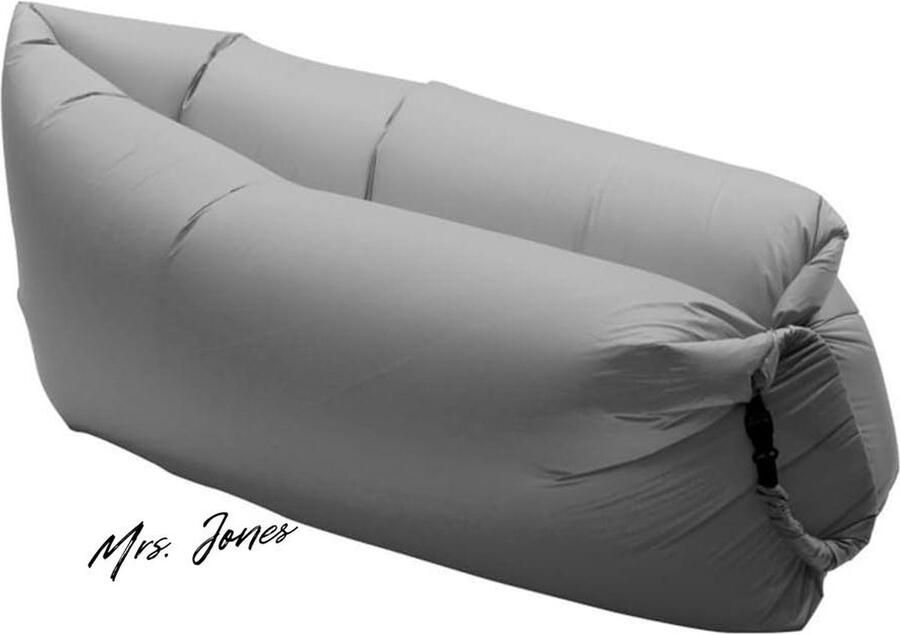 Mrs. Jones Opblaasbare sofa luchtbank luchtlounger draagbaar pakket luchtbed Lazy Lounger camping strand grijs