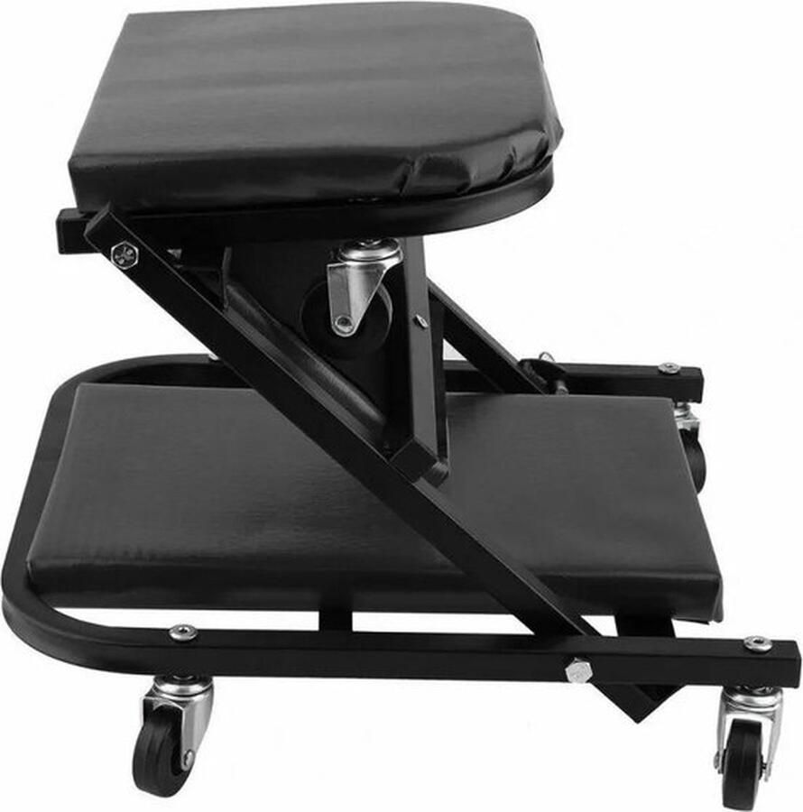 Mrs. Jones Opvouwbare Ligkar Kruipstoel Veelzijdig Ontwerp 360° Zwenkwielen Gewatteerde Kussens