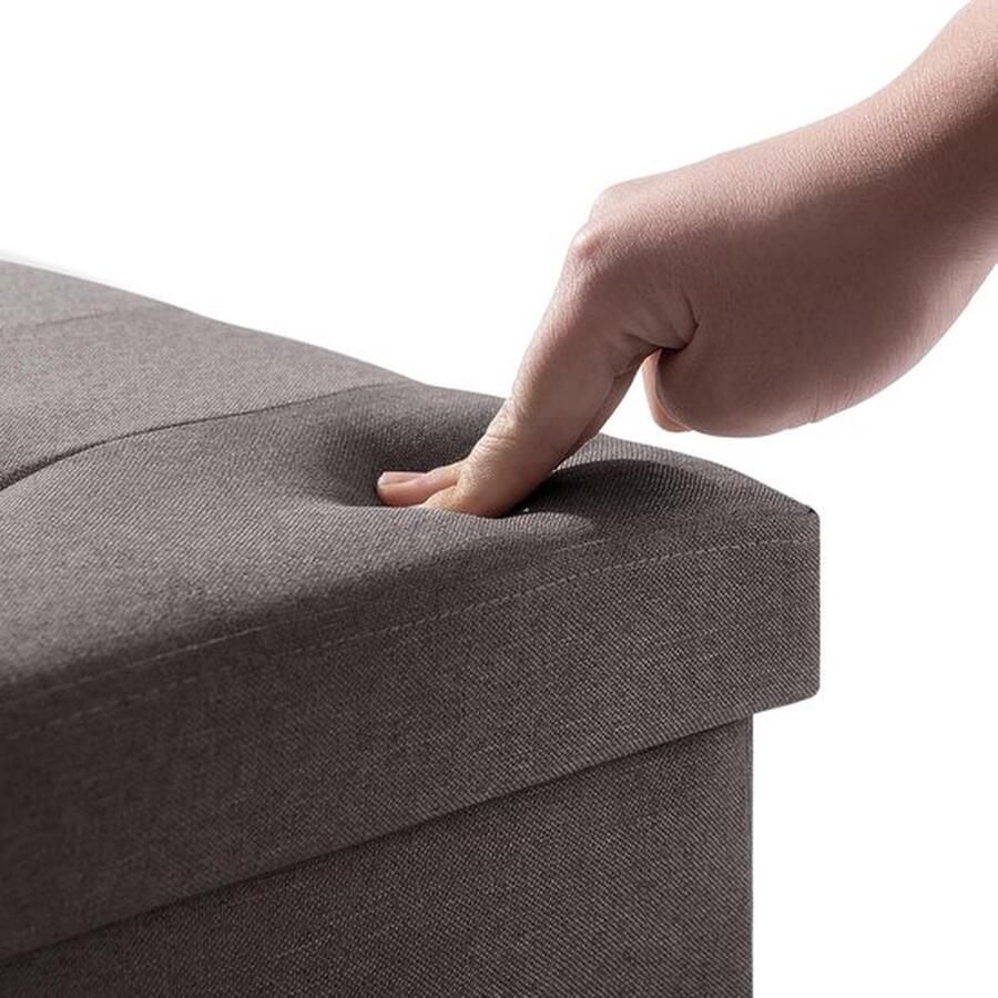 Mrs. Jones Opvouwbare Zitbank met Opbergruimte Multifunctionele Voetenbank Bruin 76 x 38 x 38 cm