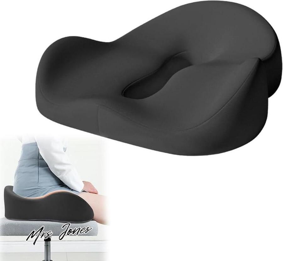 Mrs. Jones Orthopedisch zitkussen voor bureaustoel Traagschuim stuitbeenkussen Aambeien zitkussen Verlicht pijn Bevordert de doorbloeding