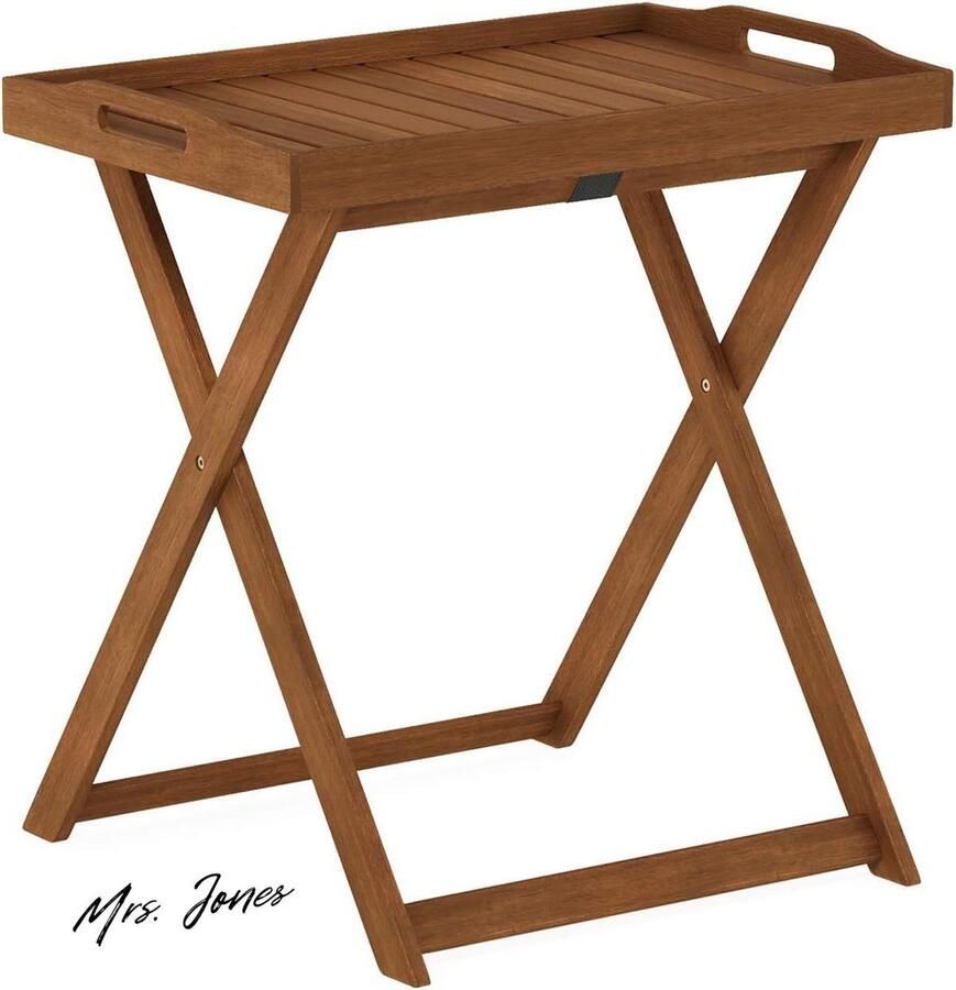 Mrs. Jones Outdoor hardhouten dienblad koffie bijzettafel hout natuurlijk 401 x 622 x 676 cm terras tuinsetType