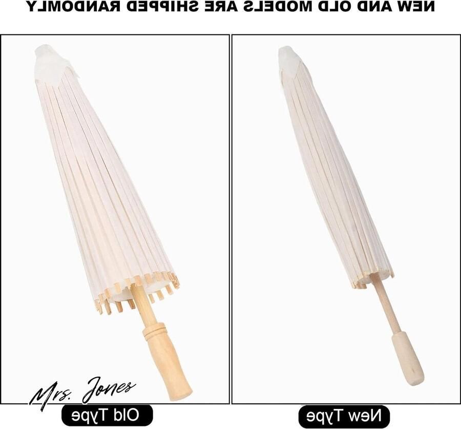 Mrs. Jones Papieren paraplu handgemaakte Chinese geoliede papieren parasol ideaal voor bruiloft bruidsmeisjes puur wit handmade luxury wedding decor elegant classy party decoration accessories