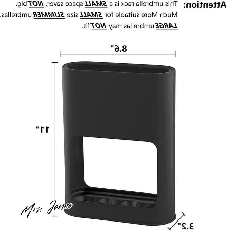 Mrs. Jones Paraplu standhouder kunststof paraplustandaard opberghouder met afneembare druppelbak parapluhouder voor thuiskantoor zwart opbergen paraplu's