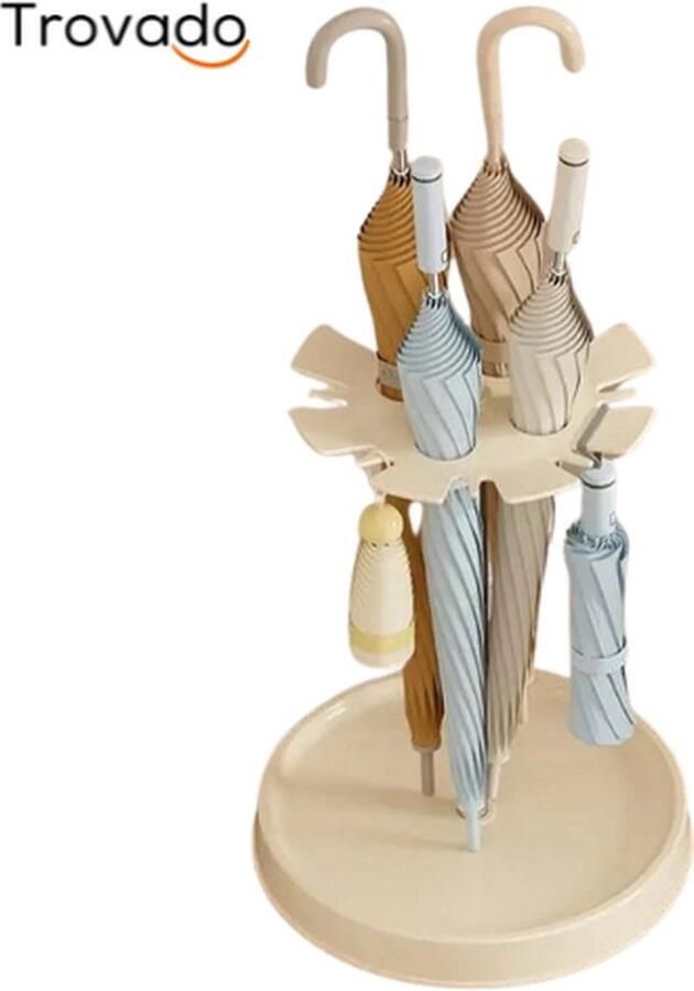 Mrs. Jones Paraplubak Parapluhouder Umbrella bak Wit Rond Design Opvangbak regenwater Diameter 33 CM 44 CM Hoog