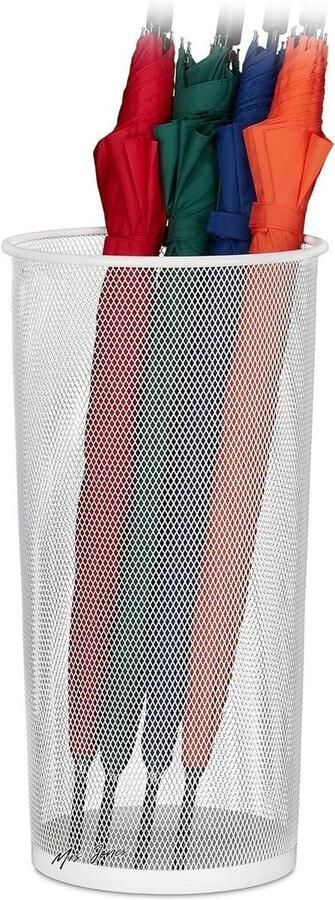 Mrs. Jones Paraplubak voor paraplu's & wandelstokken metaal gaas HxD: 495 x 26 cm wit