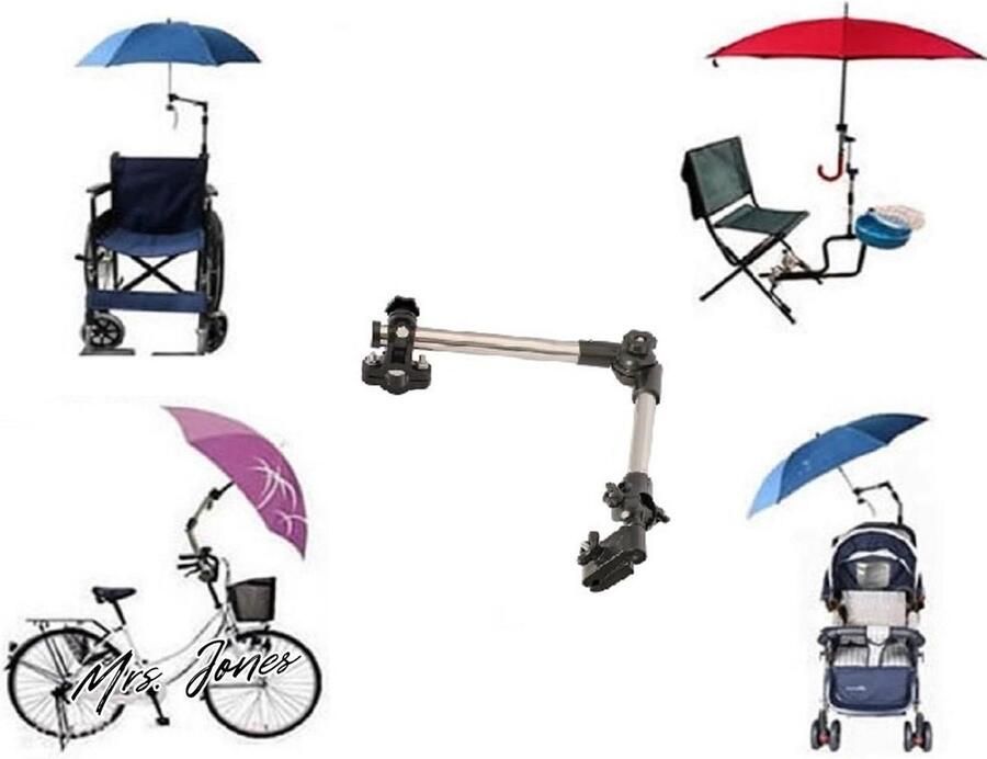 Mrs. Jones Parasolhouder voor fiets-rolstoel-wandelaar-vissen-golf trolley ronde elementen 25 cm diameter-umbrella holder
