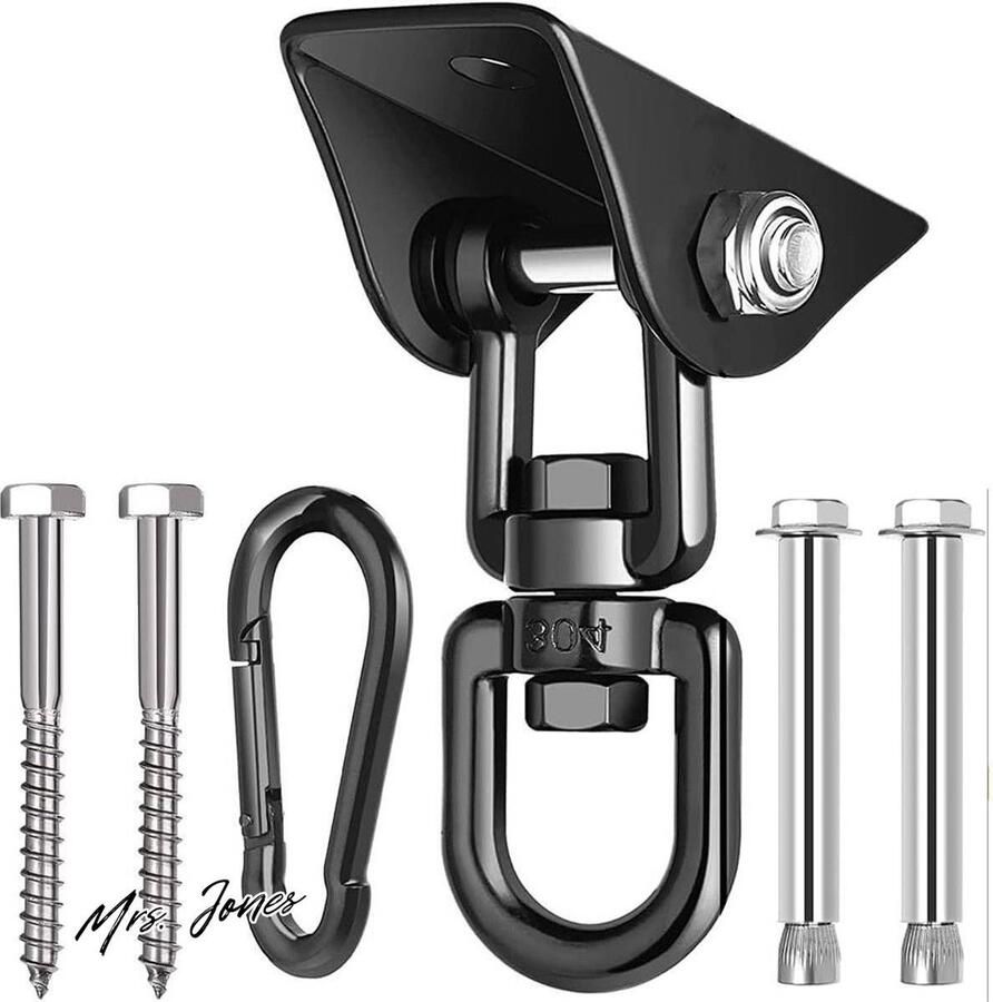 Mrs. Jones Plafondhaak zware belasting roestvrij staal 450 kg 360 graden draaibaar schommelhaak ophanghaak bokszakhouder haak voor hangmat bokszak yoga gym beton houten sets